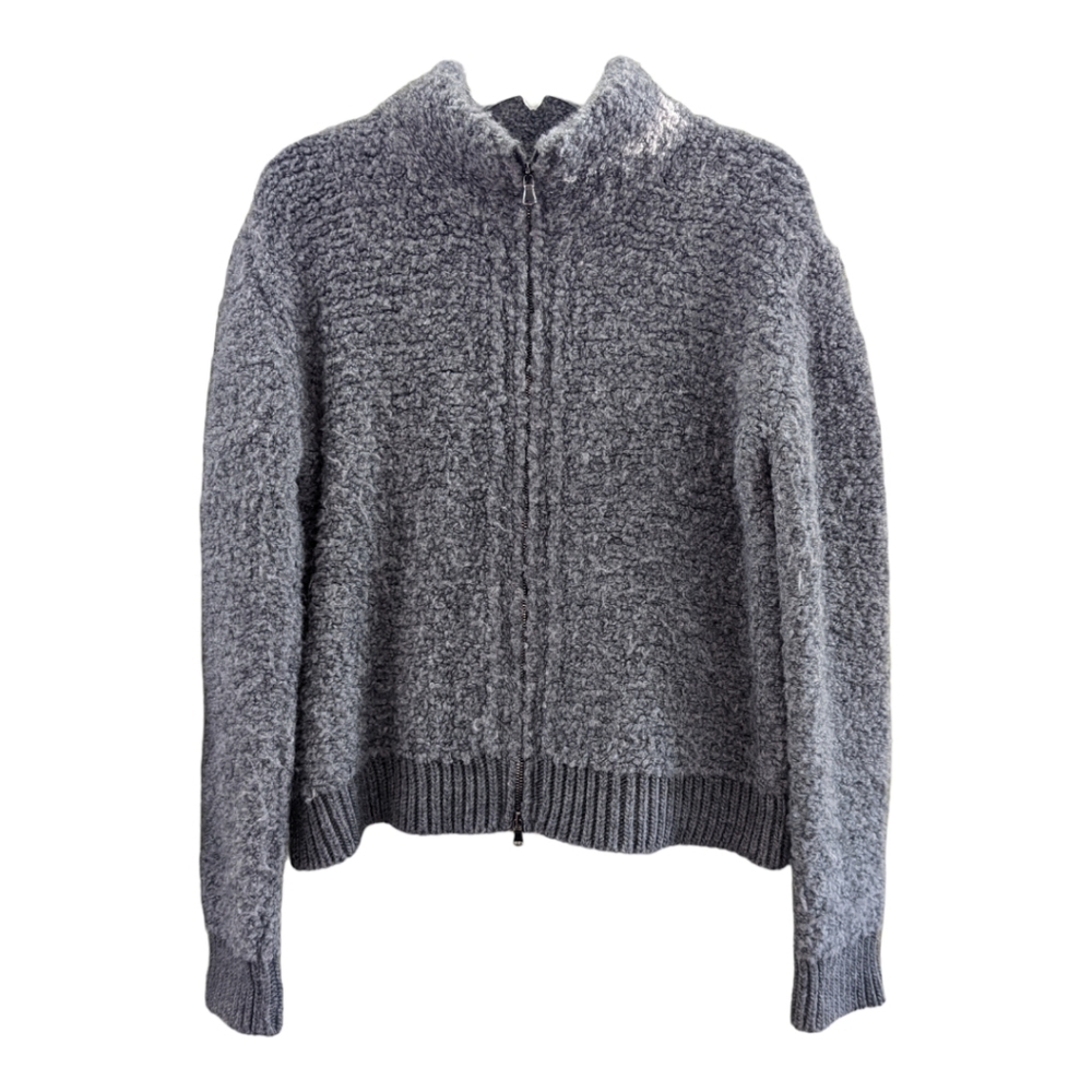 SKOVHUUS Gray Wool Alpaca Blend chunky knit sweater Italy Medium - Picture 2 of 6